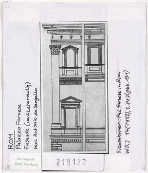 Vorschaubild Rom: Palazzo Farnese, Fassade nach Leterouilly nach Antonio da Sangallo 